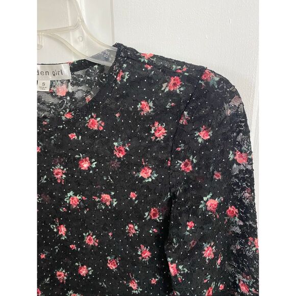 Madden Girl floral print cropped lace top size S - Picture 4 of 10